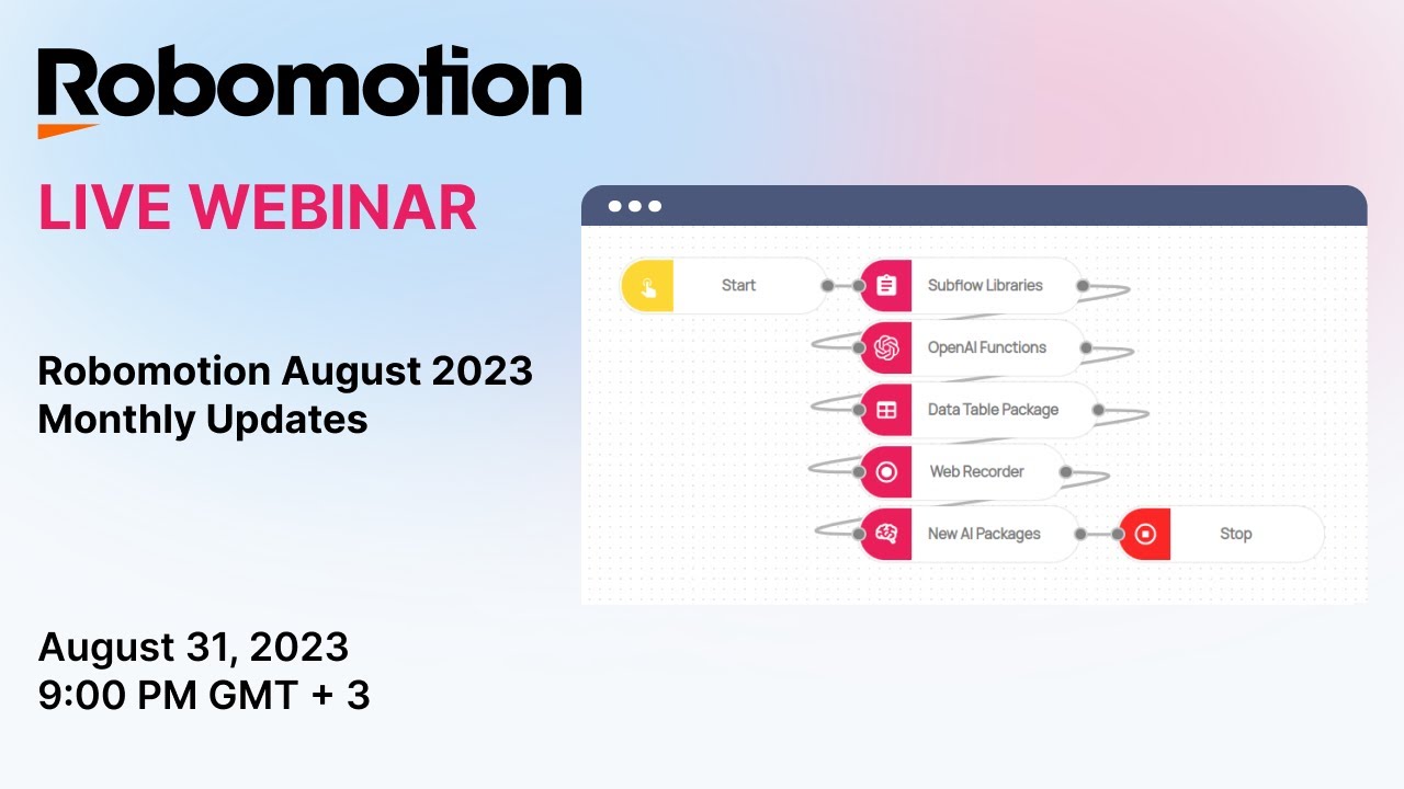 Robomotion August 2023 Monthly Update